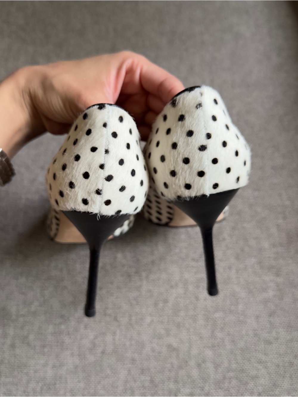 Manolo Blahnik polkadot pony hair heels - Picture 6 of 7